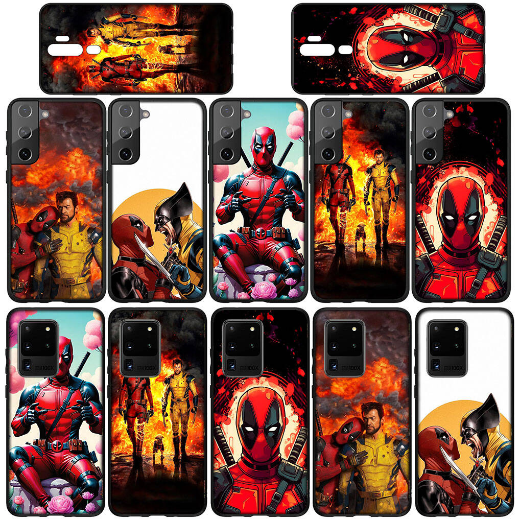 for Samsung Galaxy S25 S24 iPhone 17 16 15 Xiaomi Redmi Note 14 13 12 11 Plus Pro Max XR A57 Phone Case Cartoon Deadpool Marvel Wolverine OPPO Huawei