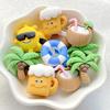 10Pcs New Cute Resin Cartoon Beach Coconut, Coconut Tree Series Flat Back Scrapbooking DIY Jewelry Craft Decoration Accessories