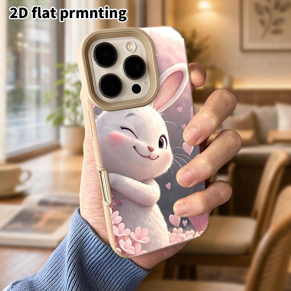 Phone Case: Lambskin 2D Flat Samsung Galaxy A34 A35 M05 M06 S20 S22 S21 FE Plus 5G protective case, winking long-eared bunny, Christmas and Halloween