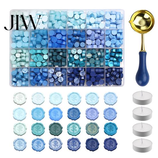 Wedding Invitation Tools Wax Seal Kit, with Beads Melting Spoon And Candles Set, Crafting Starter Set Stamp for DIY Invitations Candle