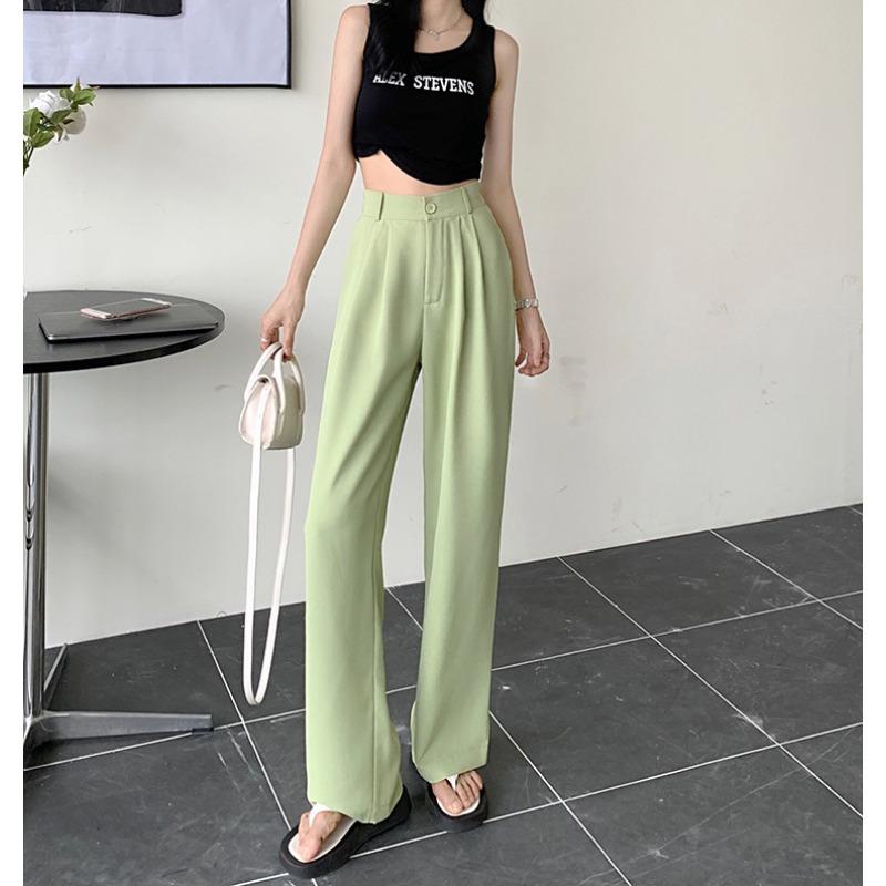Narrow Version of Wide-leg Pants for Women In Spring and Autumn Draped Straight Trousers for Women, Slim and Casual, High-waisted Slim Suit Pants