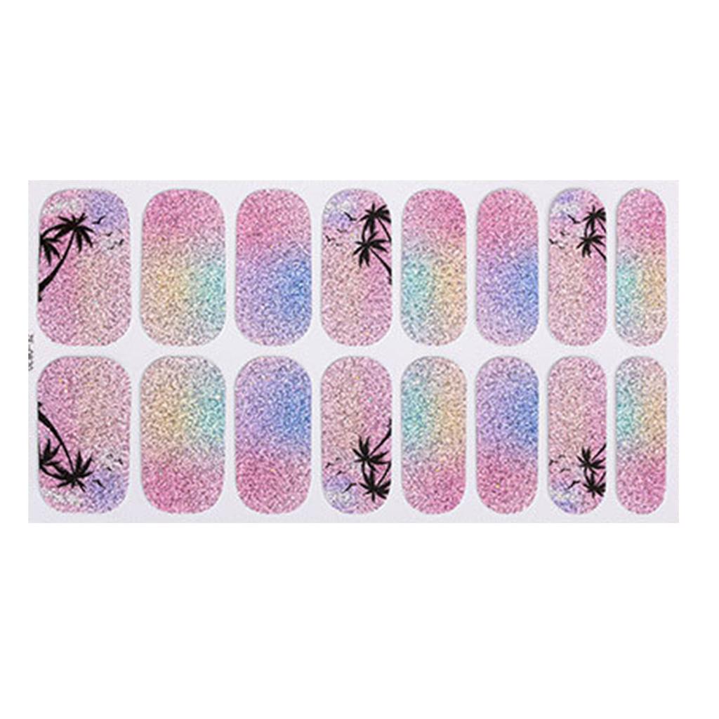 French Tip Nail Sticker Glittering Nail Polish Stickers Flowers Gels Nail Strips Nail Art Decortions Manicures Supplies