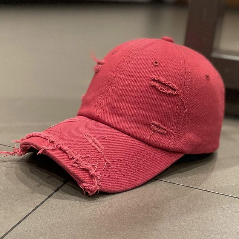 Ins Solid Color Old Ripped Cap Children Spring and Summer Fashion Versatile Street Sunshade Curved Brim Baseball Cap