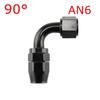 Universal AN4/AN6/AN8/AN10/AN12 Straight 0°/45°/90°/120° Degree Oil Fuel Swivel Hose End Fitting CPE Oil Hose End Adaptor Black
