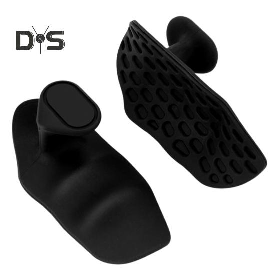 

1 пара силиконовых ручек для тренировок для мужчин и женщин, нескользящие перчатки без пальцев для спортзала, подтягивания, бодибилдинга, тяжелой атлетики, становой тяги, защитные ручки для рук A чёрный