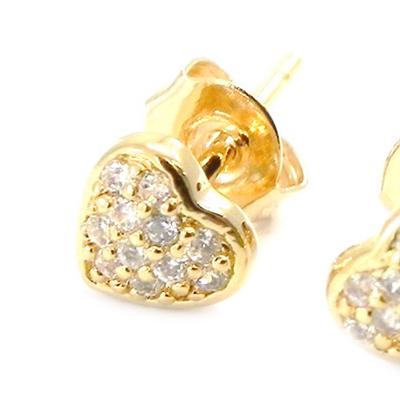 [I4245] - Gold Plated Earrings 'Love Divine' White Gold