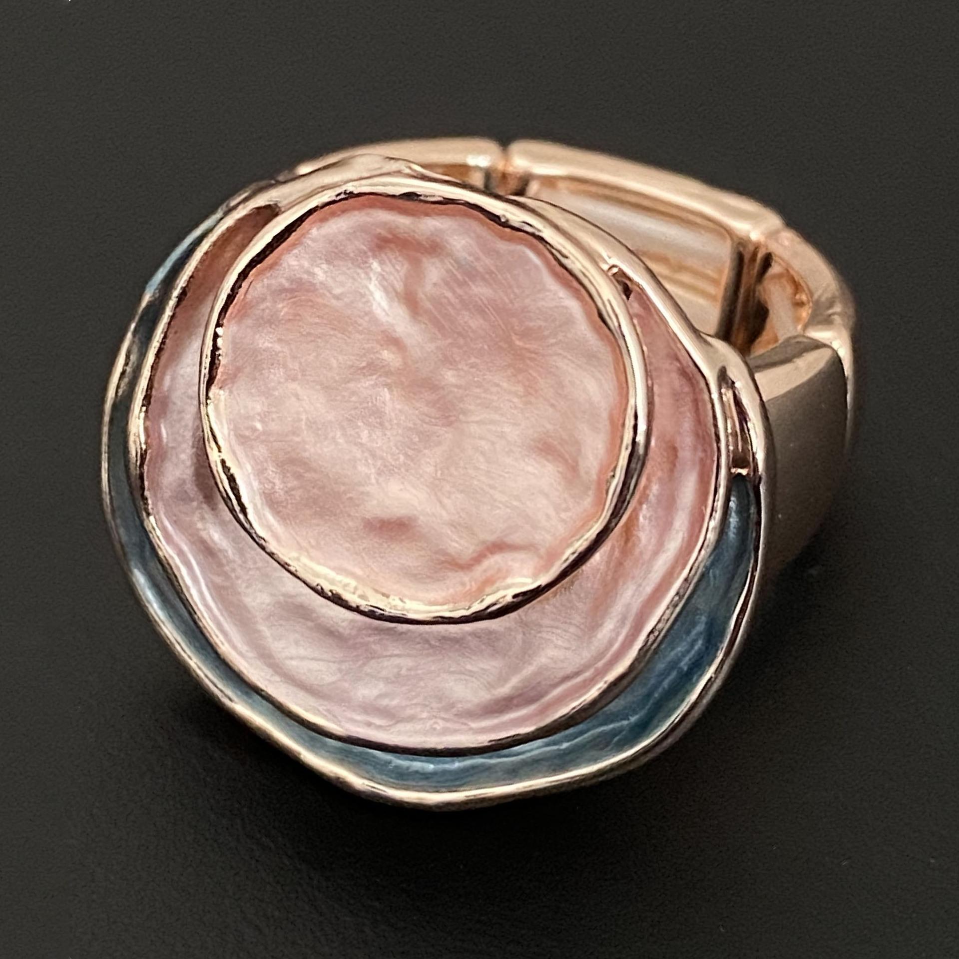 

Оригинальное трехслойное круглое кольцо, капающее масло, экологически чистое женское кольцо, красочная искусственная картина маслом, преувеличенное эластичное кольцо