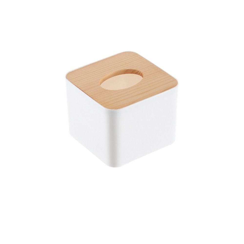 Square Tissue Box Holder Wood, PP Storage Organizer Kitchen Tissue Box Cover  Home Use