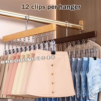 .1pc Closet Organizer With 10/12 Clips, Space Saving Hanging Closet Organizer, Space-Saving Hat Scarf Clothespins