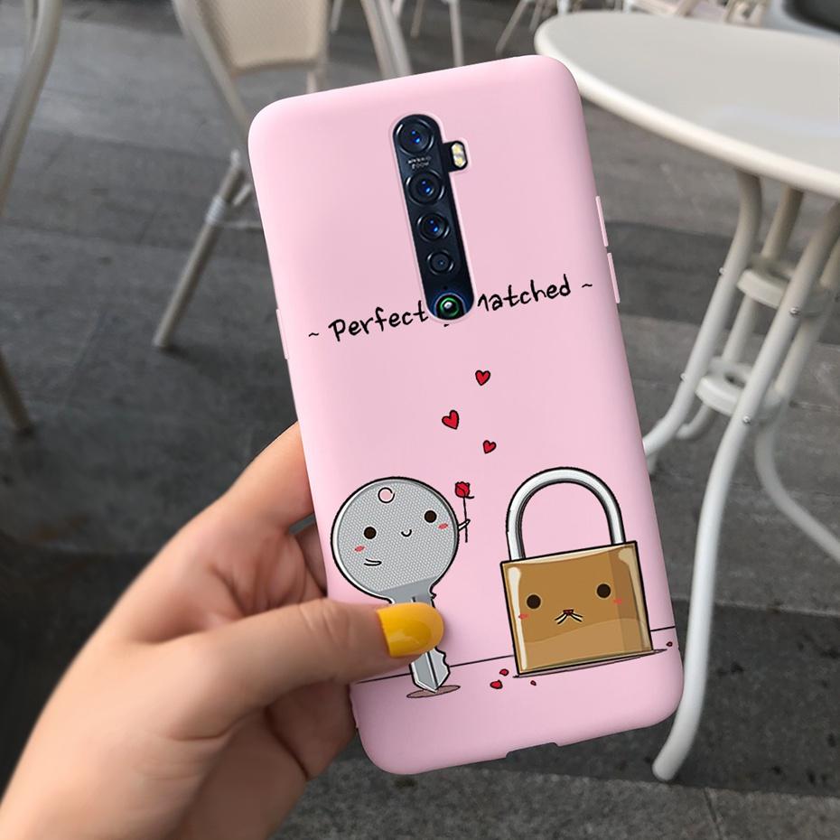 Cute Printed Phone Case For OPPO Reno2 Case Liquid Silicone Soft TPU Back Cover For Oppo Reno2 F / Z Reno 2 2F 2Z Cases Bumper