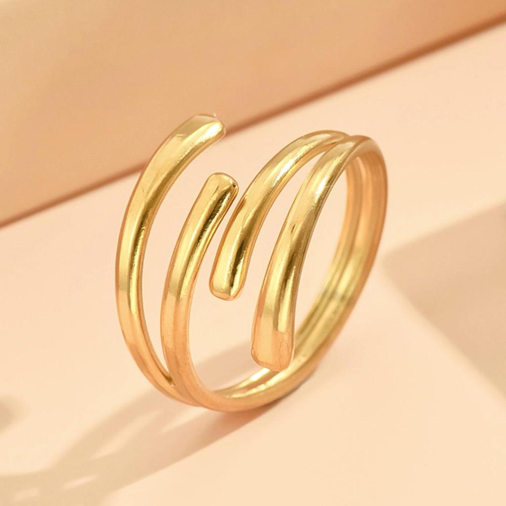 European & American Multi-Layer Adjustable Stainless Steel Index Finger Ring for Women