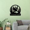 Exquisitely Tailored Metal Deer Wall Decor, Custom Name Iron Art, Contemporary Style for Outdoor Festive Use