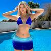 European And American New Gradual Change Mesh Three-Piece Beach Skirt Sexy Bikini Bikini