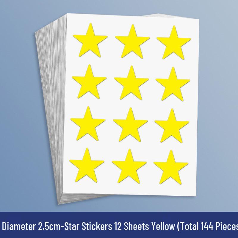 Yellow Star Reward Stickers for Kids - Smiley Face for Self-Discipline & Praise In Elementary School