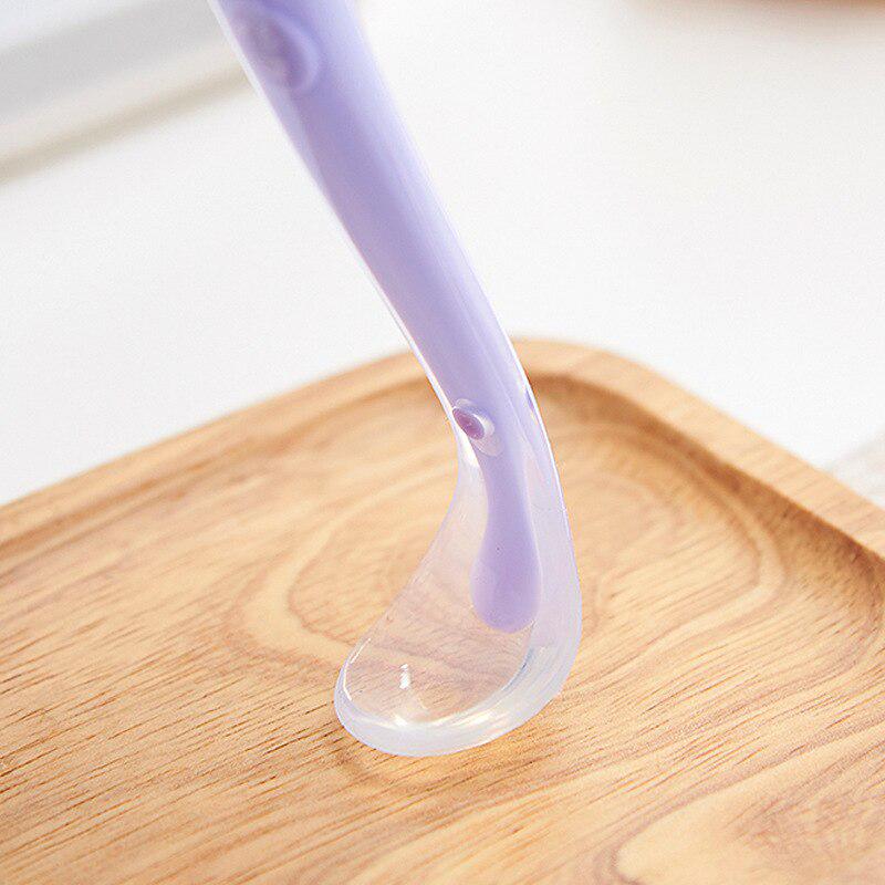 1Pc Baby Feeding Spoon with Storage Box Non-Slip Baby Trainning Spoon Food Grade Silicone Cute Baby Feeding Tableware Utensils