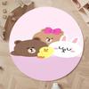 Line Friends Brown Sally Round Rug Cute Cartoon Pattern Circular Carpet Soft Anti-Slip Mat for Kids Room Playroom