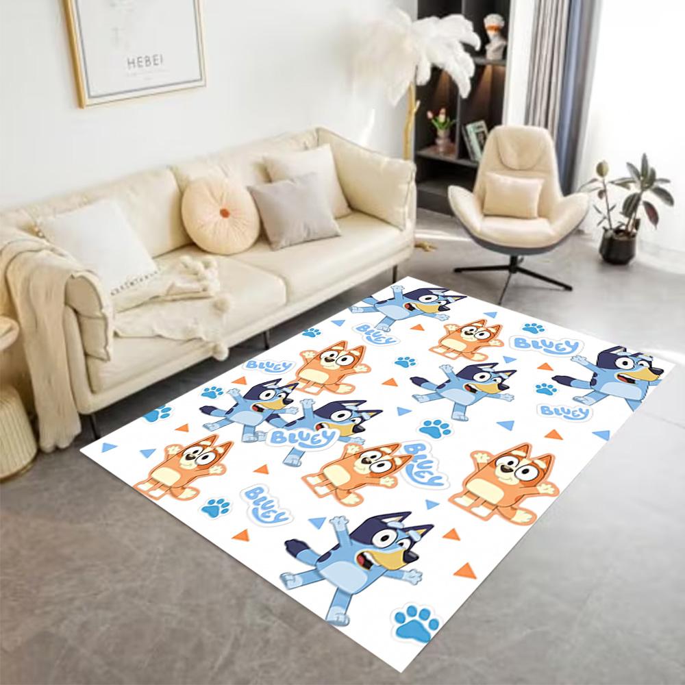 Bluey Friends Adventure Floor Mat Design for Study Room Playrooms Dining Room Kitchen Antislip Carpet Anime Office Decor