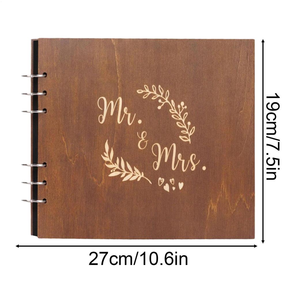 Guest Book Wedding Reception Spiral Binding Wood Cover Registry Guestbook Bridal Shower Guest Book For Anniversaries Birthdays
