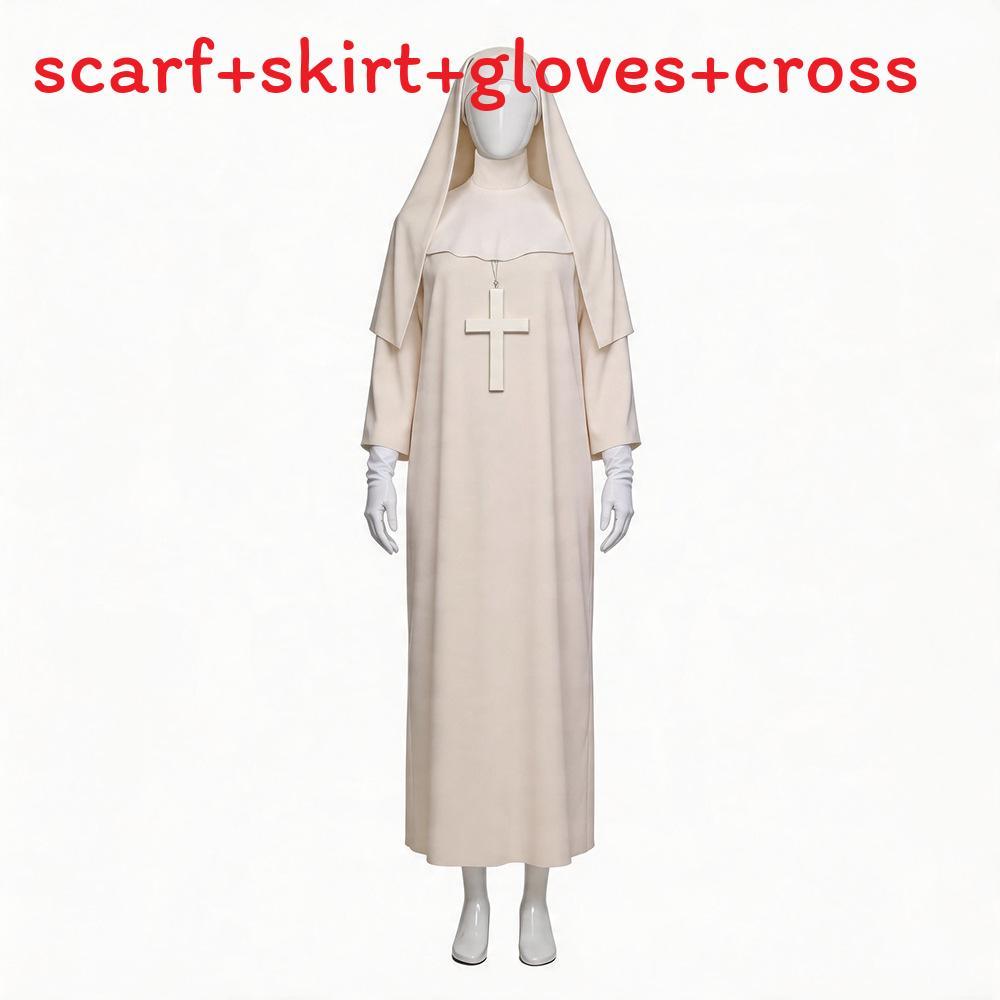 Costume Cosplay da Suora Gotica in Tessuto di Poliestere per Halloween e Feste a Tema