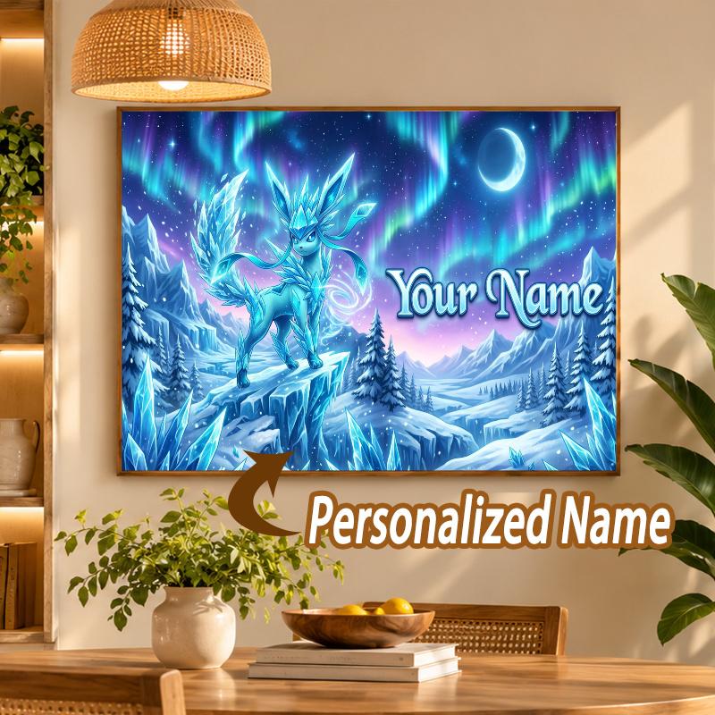 Glaceon Custom Name Diamond Painting Personalized 5D Full Drill DIY Diamond Art Home Decor