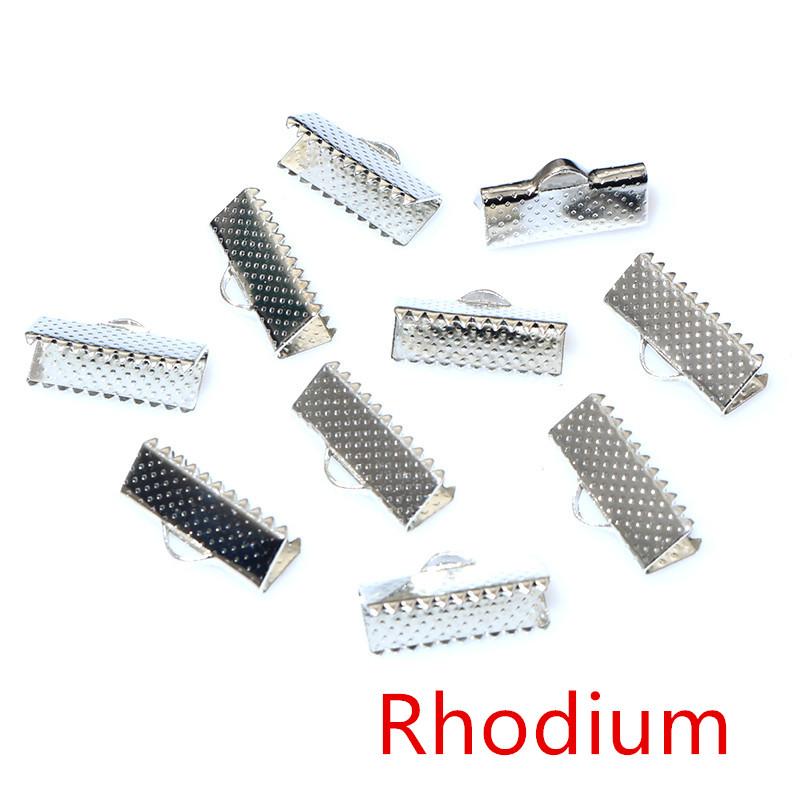 50pcs Cove Clasps Cord End Caps String Ribbon Leather Clip DIY Jewelry Making Supplies for Necklace Bracelet Connector Findings