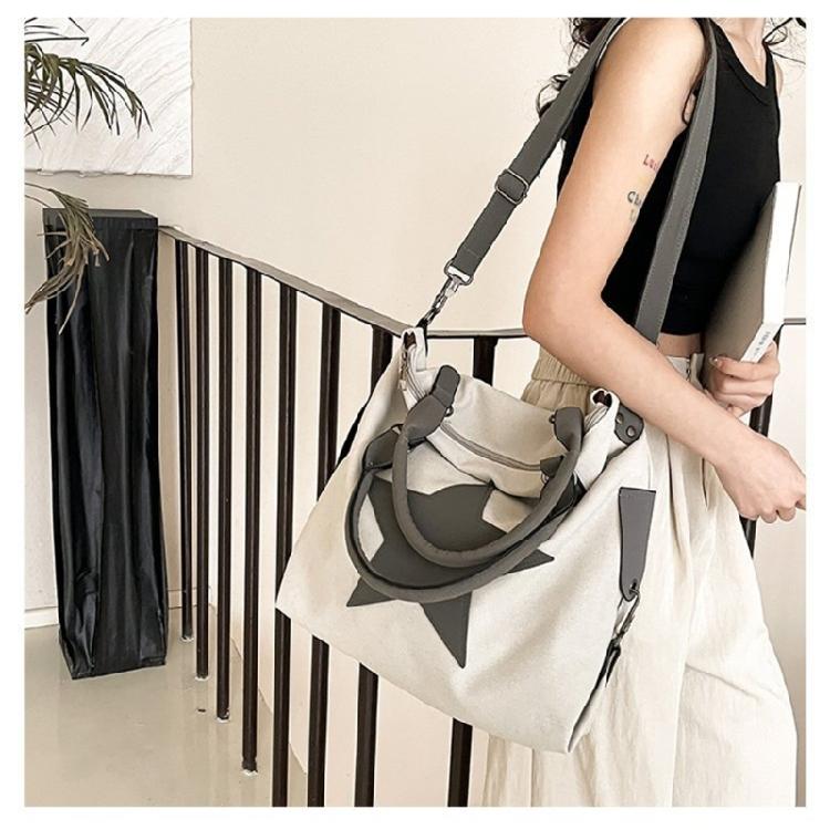 Damen Canvas Umhängetasche Ästhetische Stern Crossbody Tasche Handtasche mit großem Fassungsvermögen
