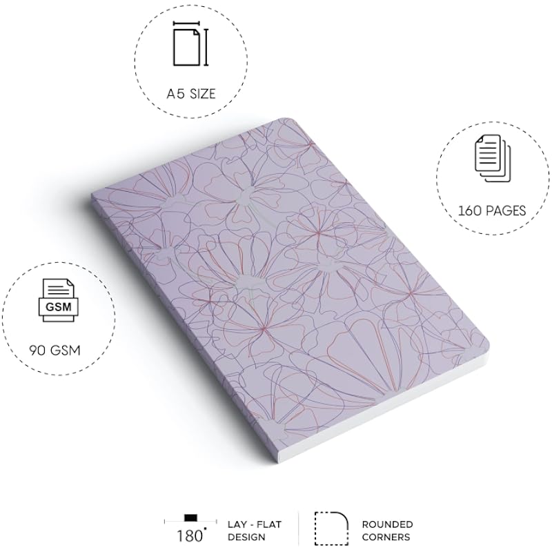 Factor Notes A5 Notebook: Ruled | 90 Gsm | 160 Pages (Nurture Lilac)