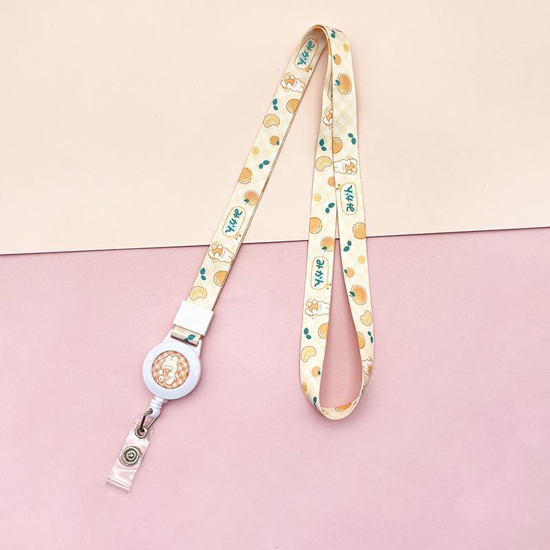 Cartoon Teleskopische Leichtziehbare Schnalle Lanyard Studenten Anti-Verlust Kartenhalter Halsband Langes Seil Arbeits Namensschild Namensschild Lanyard