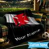 Custom Name Flamengo Emblem Flannel Blanket, Use for Birthday/Holiday Gift, Soft Blanket for Sofa/Bed/Camping/Office, Home Decor