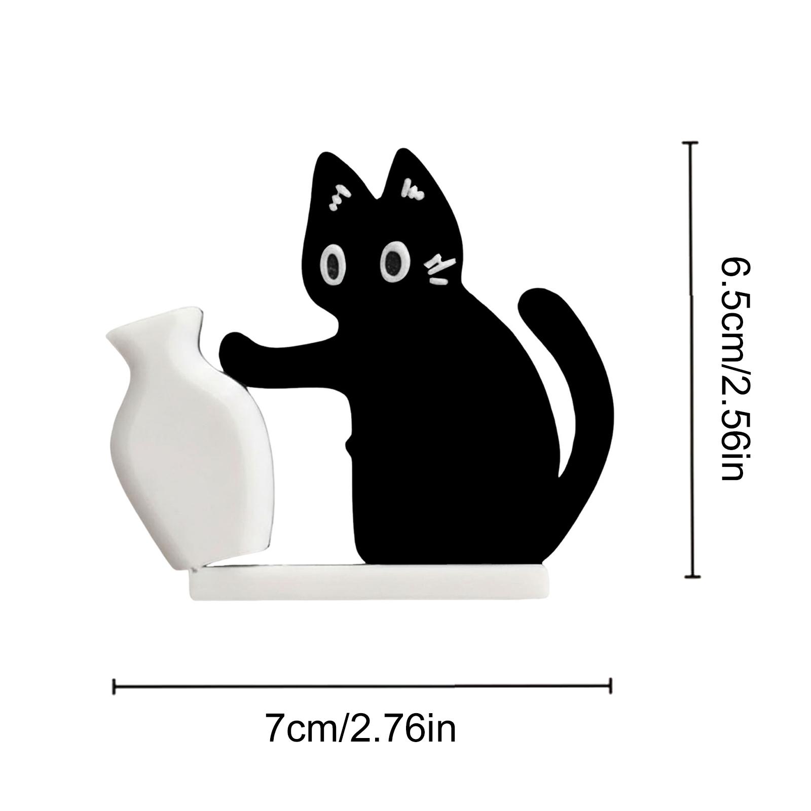 

Acrylic Cat Whiskers Collection Ornament Cartoon Cat Hair Storage Memorial Box Cat Pushing Vase Decor Refrigerator Magnet