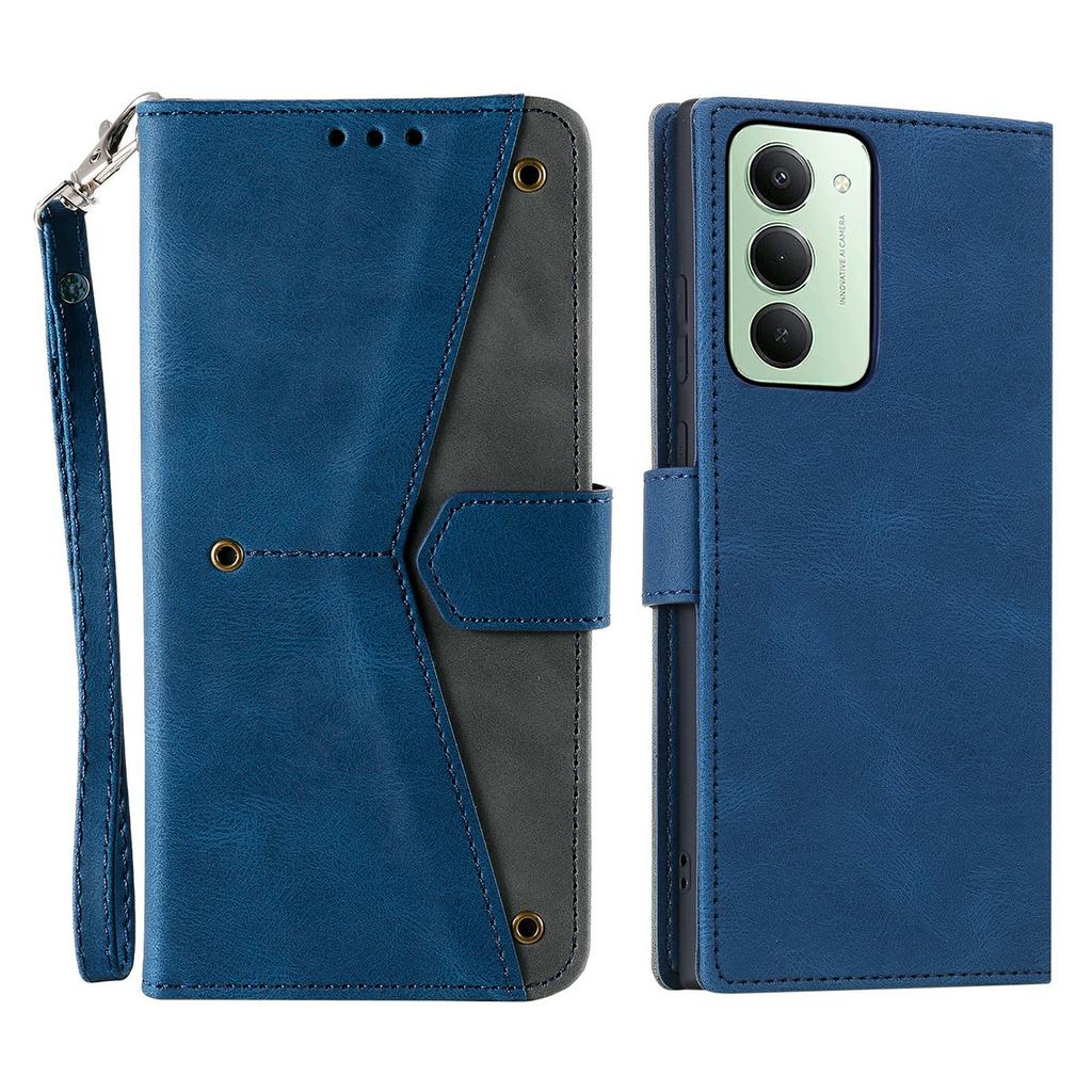 For Xiaomi Redmi 15 5G (Global) (169mm) Leather Case Splicing Stitching Wallet Phone Cover with Wrist Strap