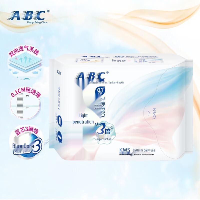 ABC KMS Light & Thin Daily Sanitary Napkins