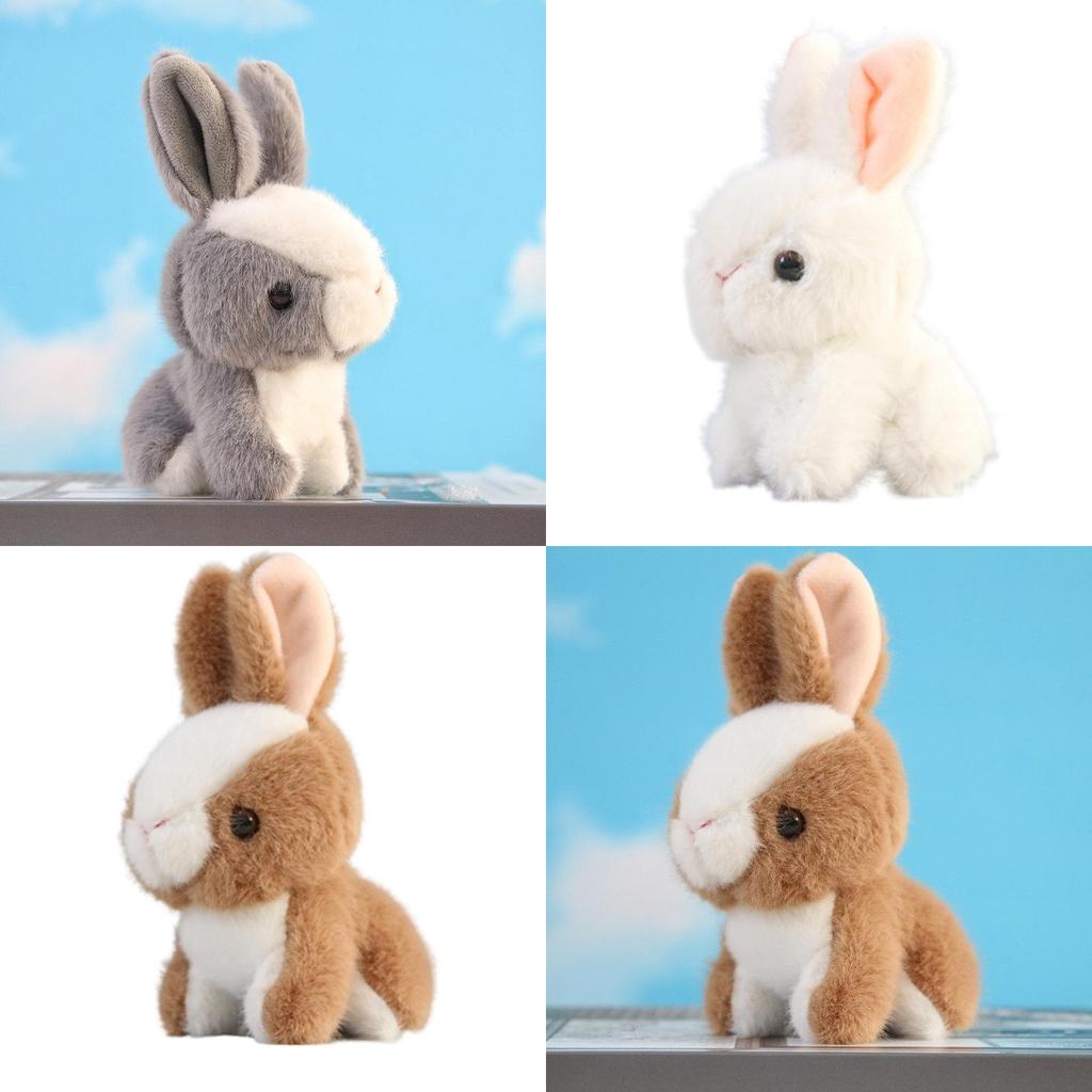 Cute Plush Bunny Keychain Pendant Fluffy White Rabbit Doll Backpack Decoration Gift For Girls