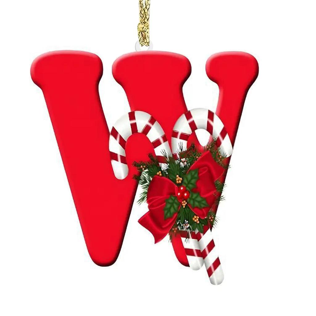 1pc Christmas Pendant Acrylic 26 Letter Pendant Hanging Christmas Tree Ornament Accessories Xmas New Year Decor Ornaments