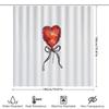 Romantic Red Heart Bow Shower Curtain Set Waterproof Bathroom Decor Vintage Floral Pattern Backdrop Washable Liner