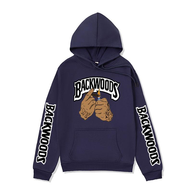 2025 new men's backwoods cigarette lighting printed sweater European and American street trendy sweater men's European size jacket