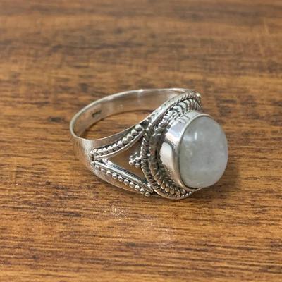 Moonstone Gemstone Ring 925 Sterling Silver Solid White Stone Statement Engagement Rings for Women's Gift Idea Gemstone Jewelry 5.9 Gms Approx