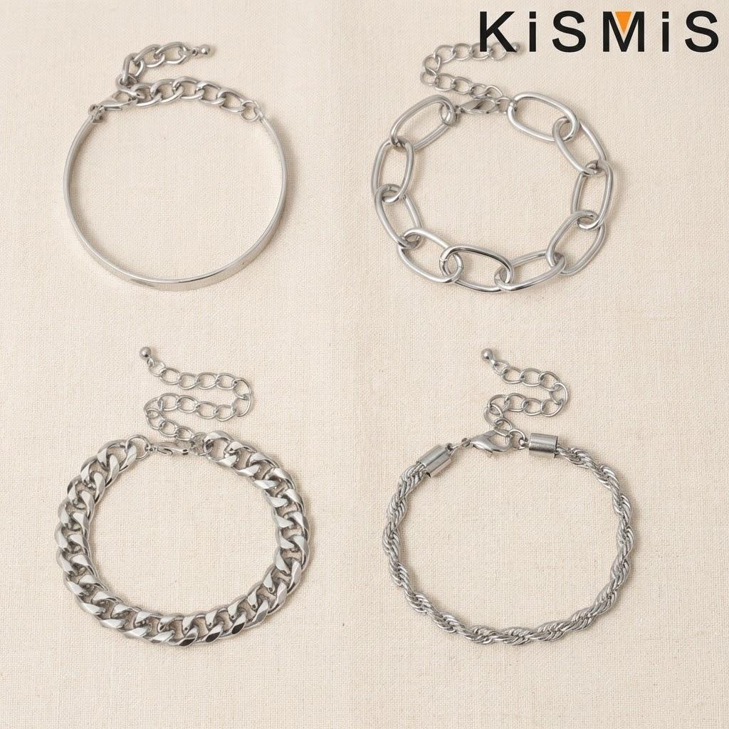 

Women Bracelets Chunky Stack Bangle Cuban Link Chain Minimalist Jewelry Accessories Trendy Fashionable Arm Candy серебряный