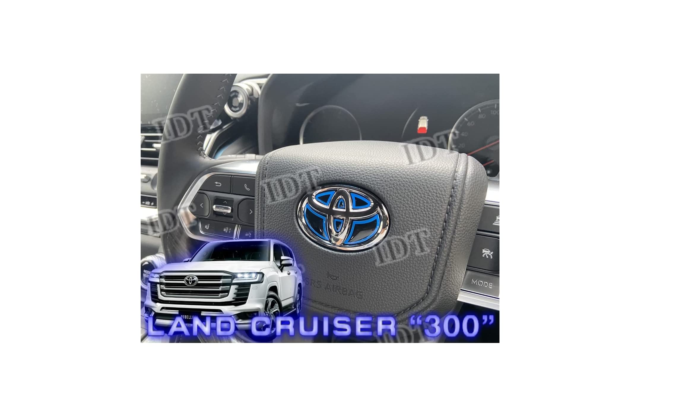 

IDT 300 Series Land Cruiser Steering Emblem Seat Sticker Cover Garnish Interior Panel Rankle 300 (Heat Blue) синий