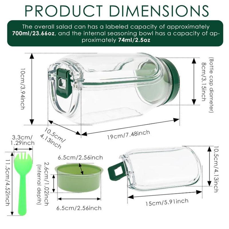 Salad Pod Container Mason Jar Side Open Leakproof Breakfast Fruit Storage Box