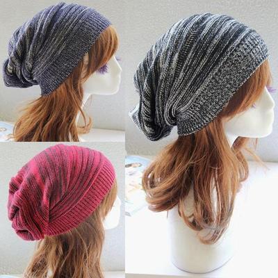 Men Women Unisex Knit Baggy Beanie Winter Hat Ski Slouchy Chic Knitted Cap