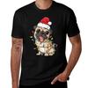 Pug Christmas Shirt Santa Hat Xmas Lights Boys Pugmas Dog Tshirt Moisture Wicking Quick Dry Tee