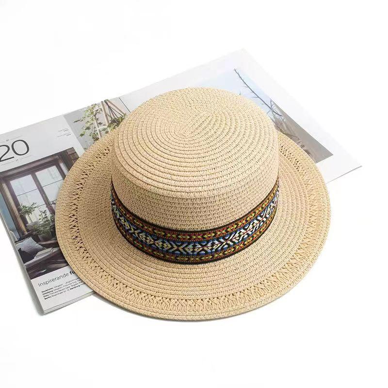 Französischer Vintage-Sonnenhut aus Stroh – stilvolle flache Krempe mit zeitlosem Charme – ultimativer Sonnenschutz für Freizeiturlaube und Outdoor-Abenteuer