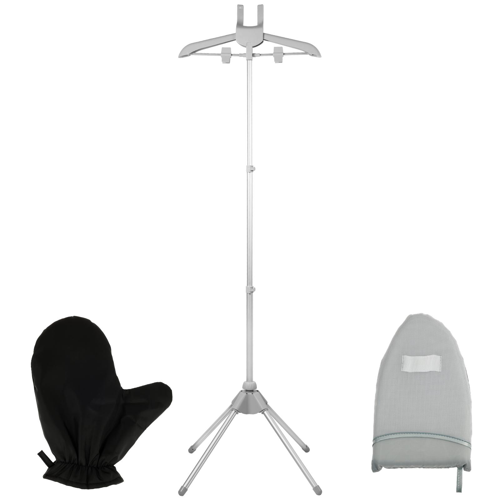 Telescopic Garment Steamer Hanger Strong Rotatable Clothes Steamer Stand With Ironing Board Glove for Steaming Clothes серый 6900₽