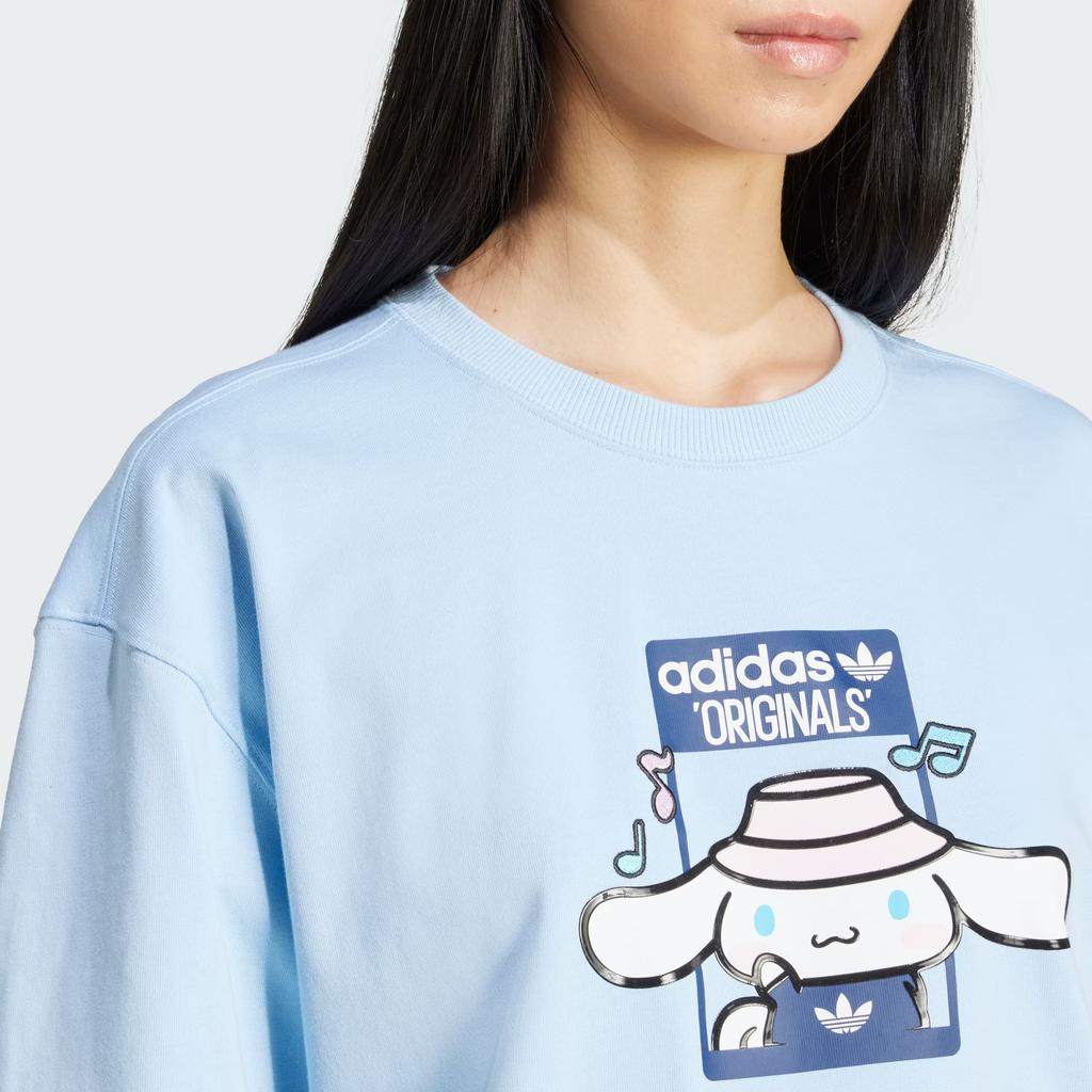 Adidas Originals Cinnamoroll T-Shirt mit Cartoon-Print Damen Oberteile Rosa Blau JF8314