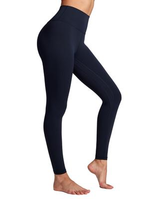 CRZ YOGA Kompresyjne Jogi Krótkie Azjatyckie Ciemny Rozmiar M Damskie Legginsy, Spodnie, Legginsy z Wysokim Stanem, Nogi, Butterluxe, Dopasowane, Długość Wewnętrzna Nogi 24"/60cm, Granatowy,