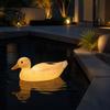 Decorative Resin Swan Statues for Ponds Solar Floating Garden Statue with Warm LED Lights, Waterproof Outdoor Pond Decor Automatic Dusk to Dawn