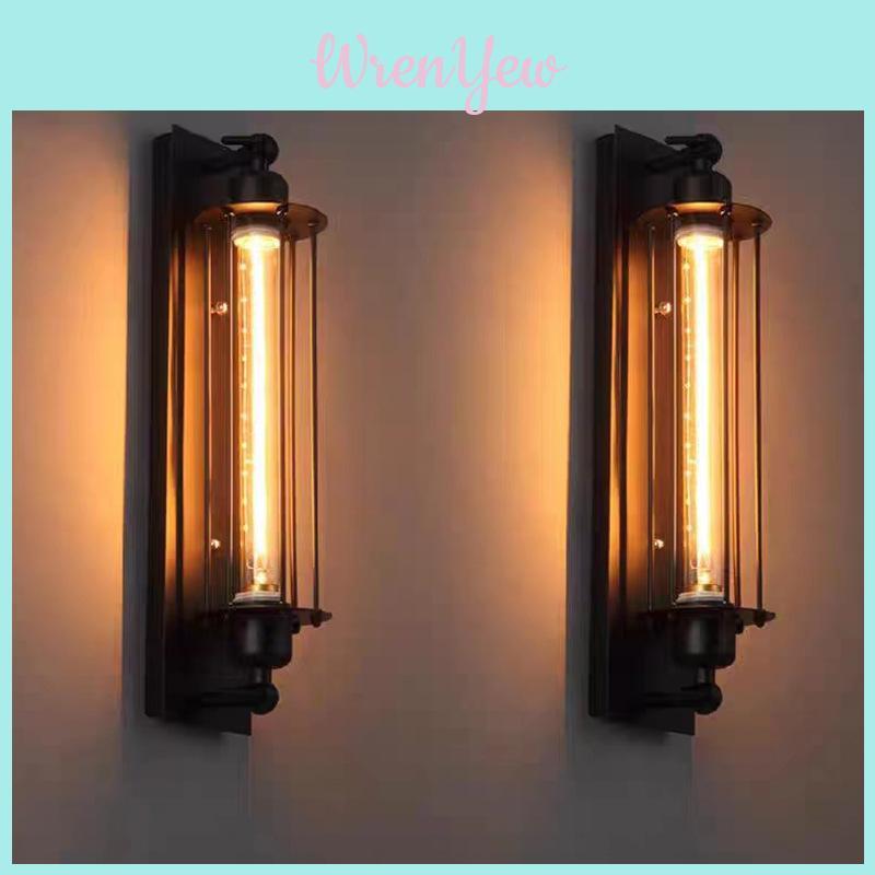 Vintage Industrial Wall Light Metal Cage Led For Living Room And Kitchen Decor