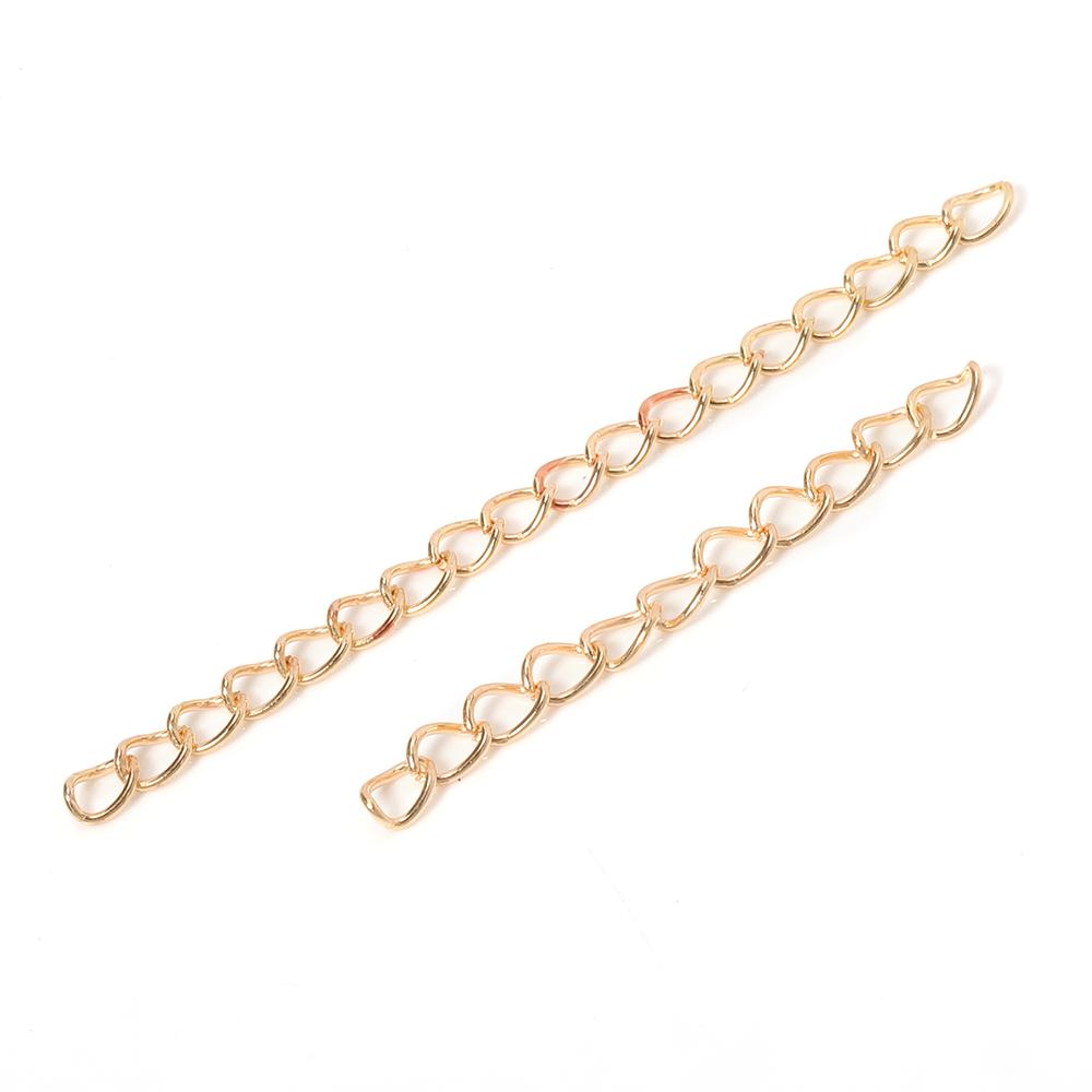 100pcs Extension Chain Necklace 5cm Bulk Bracelet Extended Chains Tail Extender For DIY Jewelry Making Components Wholesale