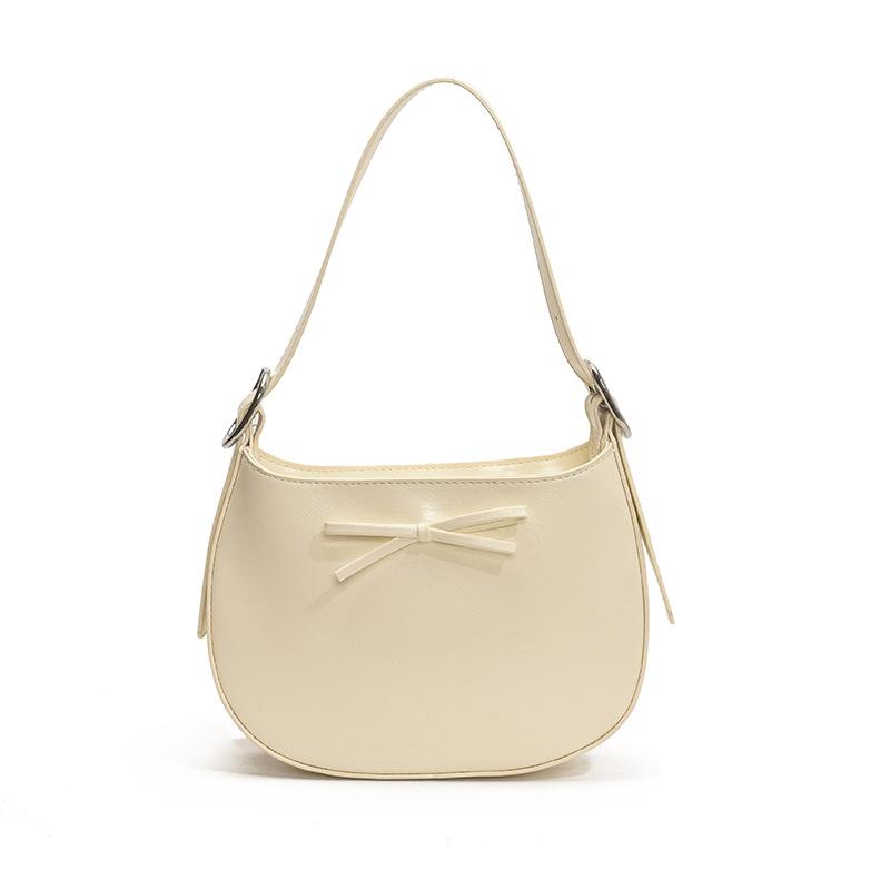 2025 new high-value bow design underarm bag Korean version niche simple casual portable shoulder bag women's bag